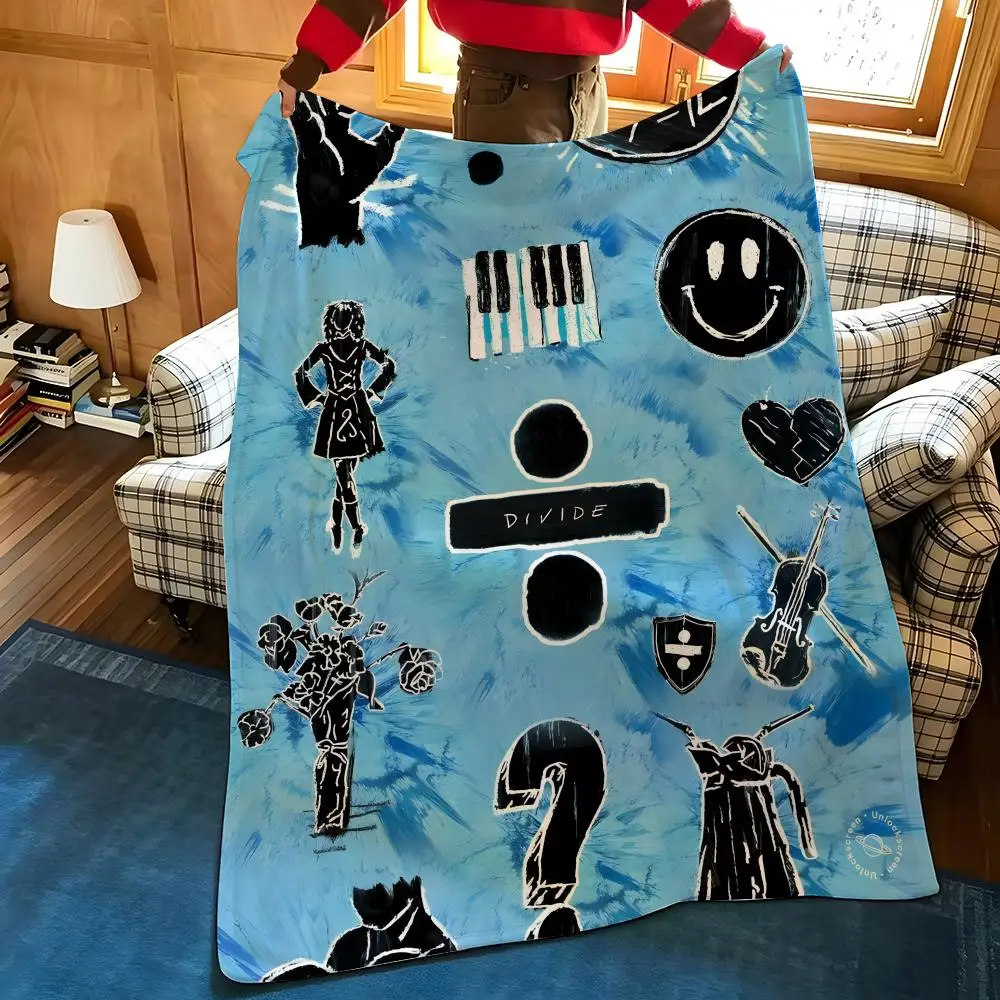 Music E-Ed S-Sheeran Throw Flannel Cozy Print Blanket, Portable, Durable  Machine Washable cute Cool