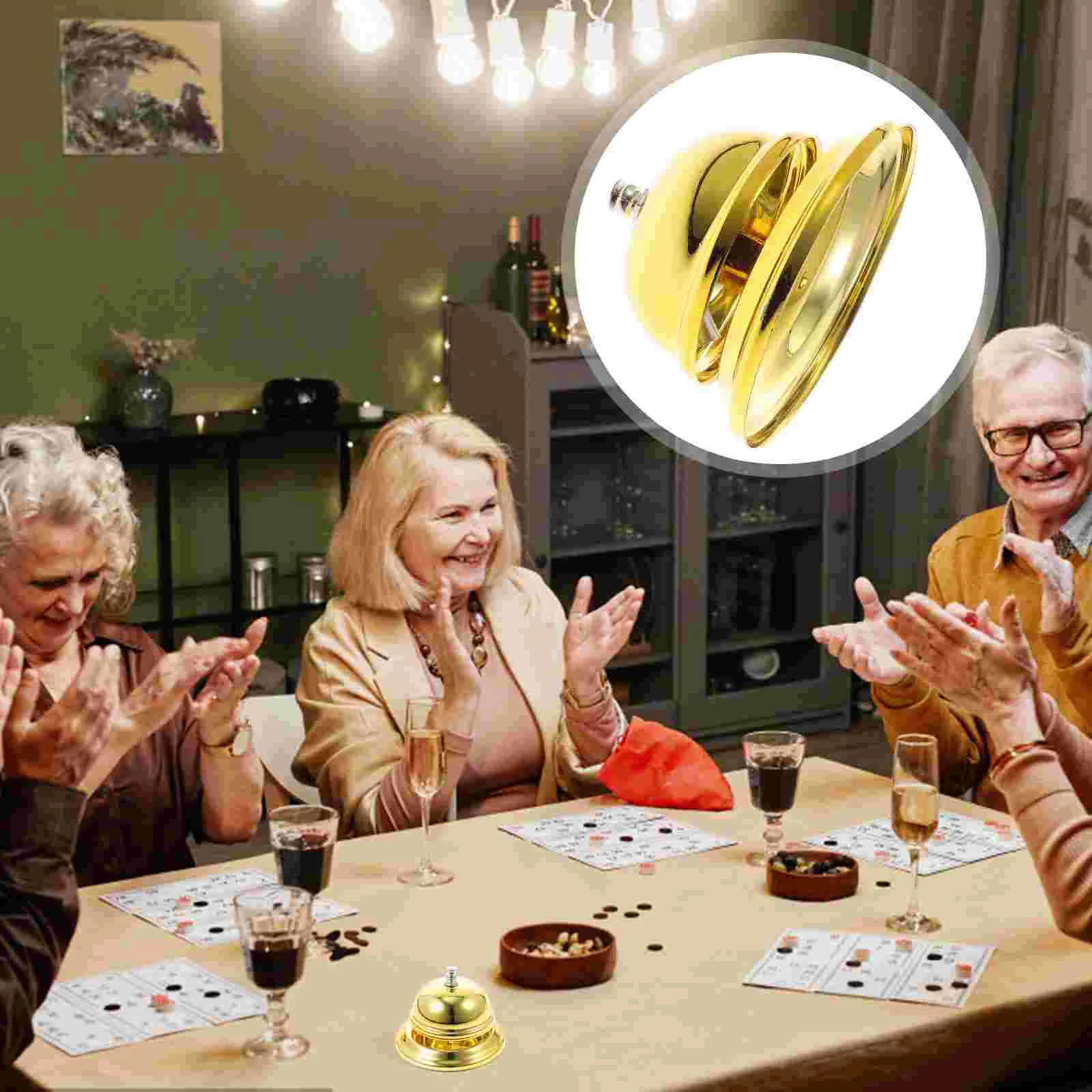 Golden Hands Pressing Creative Service Bell Restaurant Call Bells Reception Customer Bell