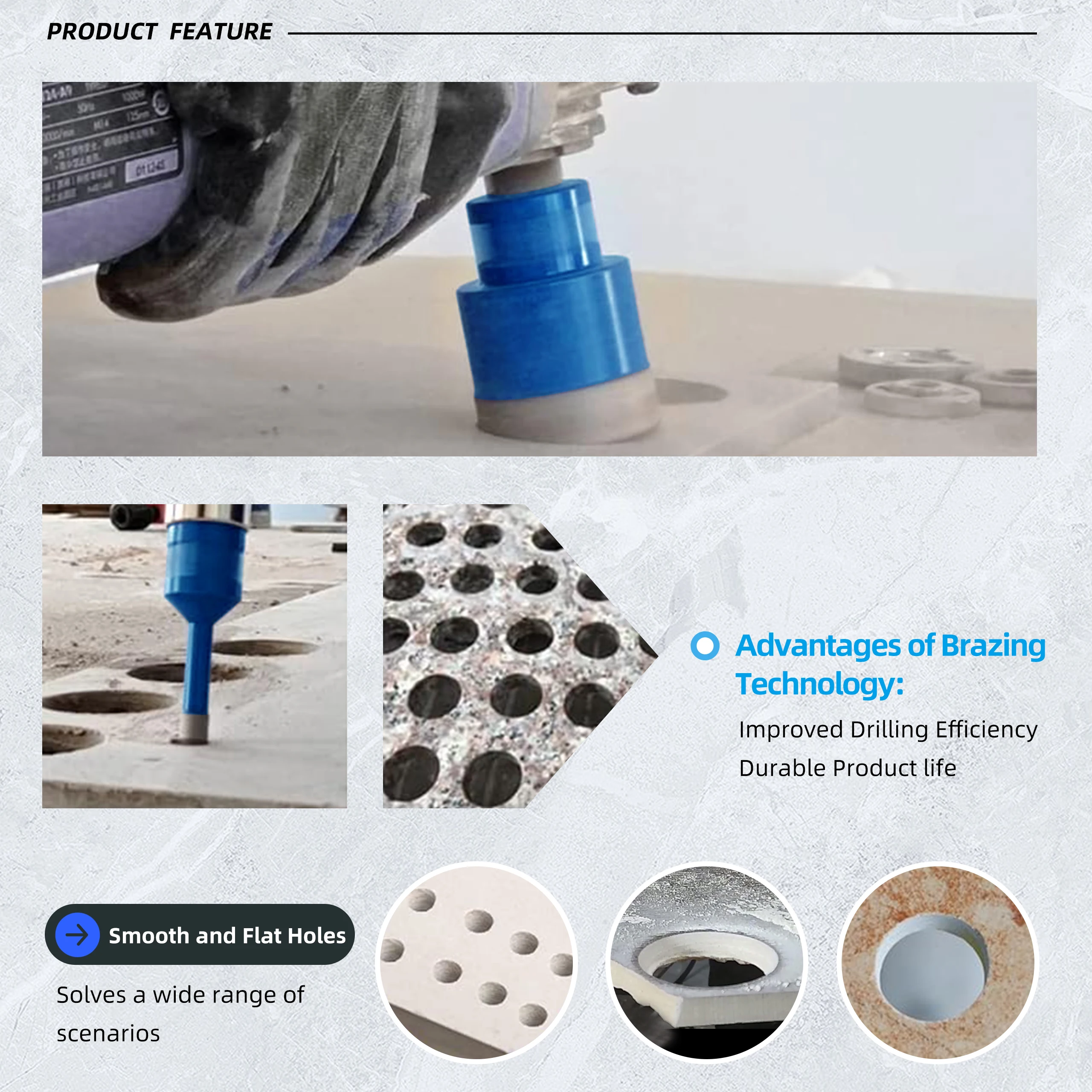 5 قطعة الحفر الجاف M14 الموضوع مختلط هول المنشار مجموعة بلاط البورسلين التيجان الجرانيت الرخام المزجج بلاط لقمة ثقب أدوات