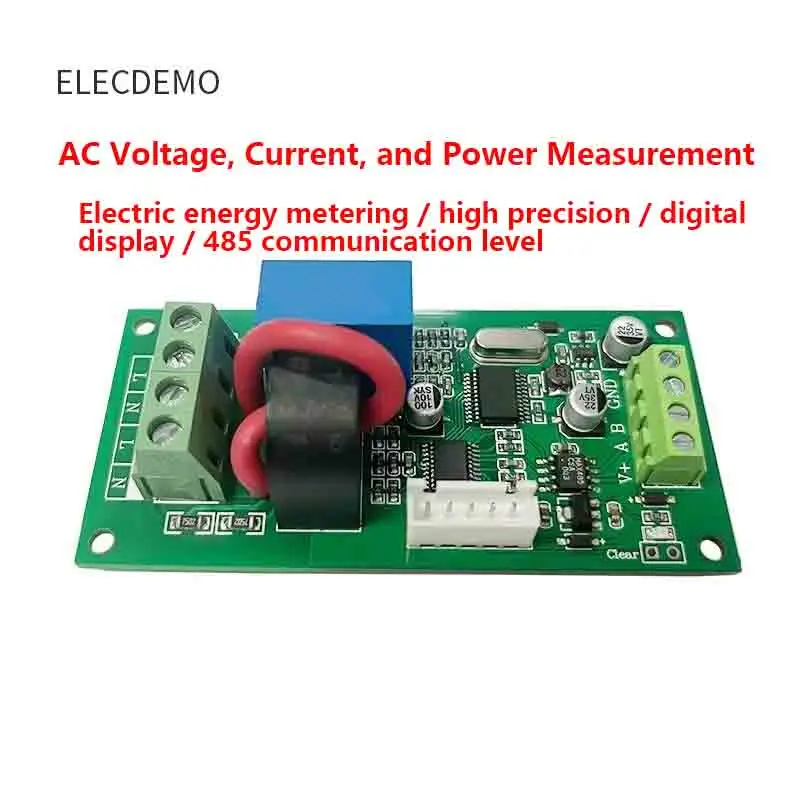Isolated 220V AC Energy Metering Current Voltage Power Acquisition Module Sensor Transmitter Digital Display Modbus