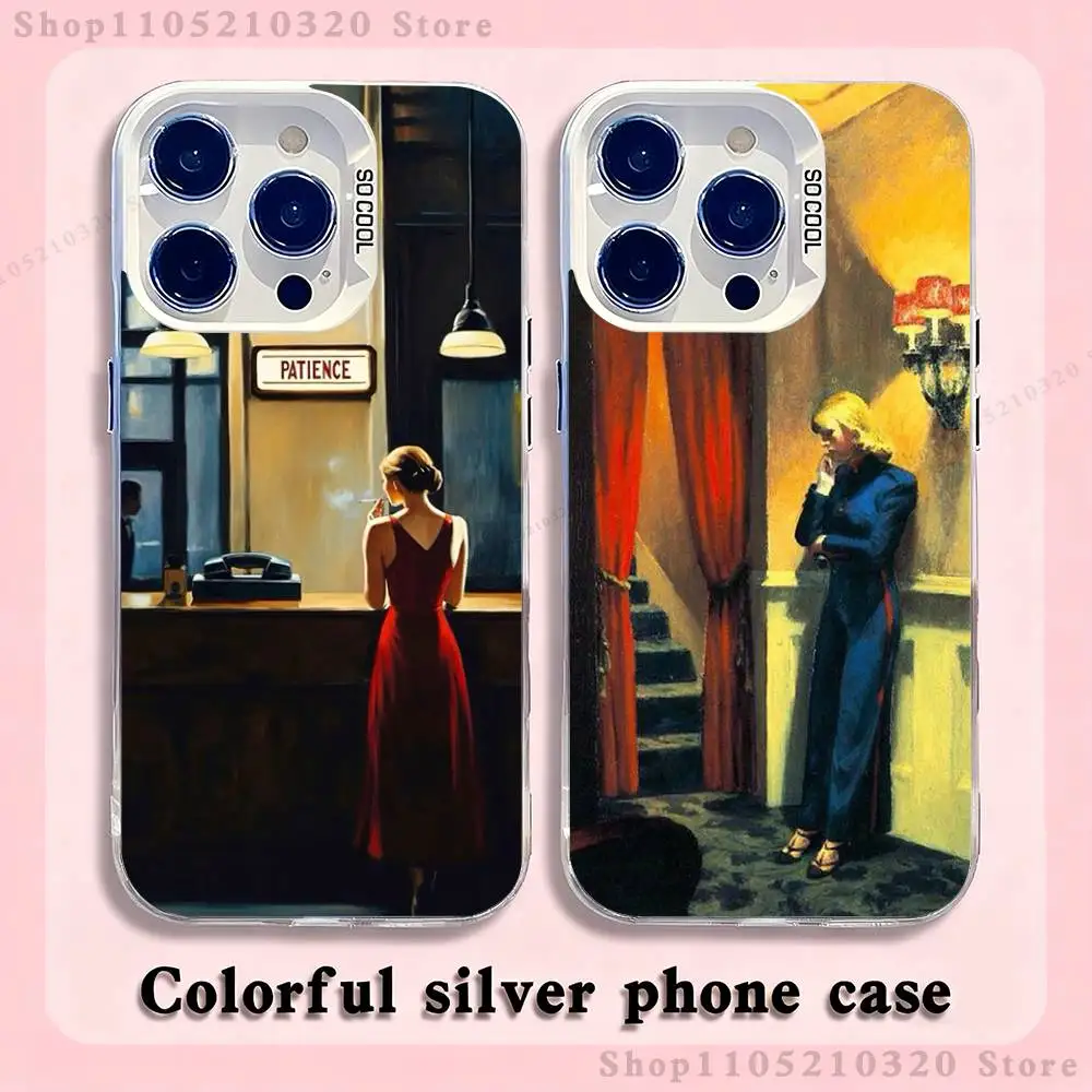 

E-edward H-hopper Art Phone Case For iPhone 17,16,15,14,13,12,11,Pro,XS,Max,Plus,Mini,SE4,E white Matte Shockproof Cover