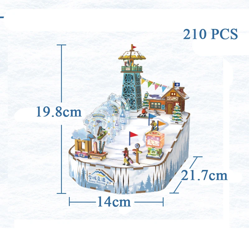 NUOVO carillon in legno fai da te corse di neve puzzle 3D kit modello in miniatura può spostare puzzle per amici regali di compleanno decorazione della casa