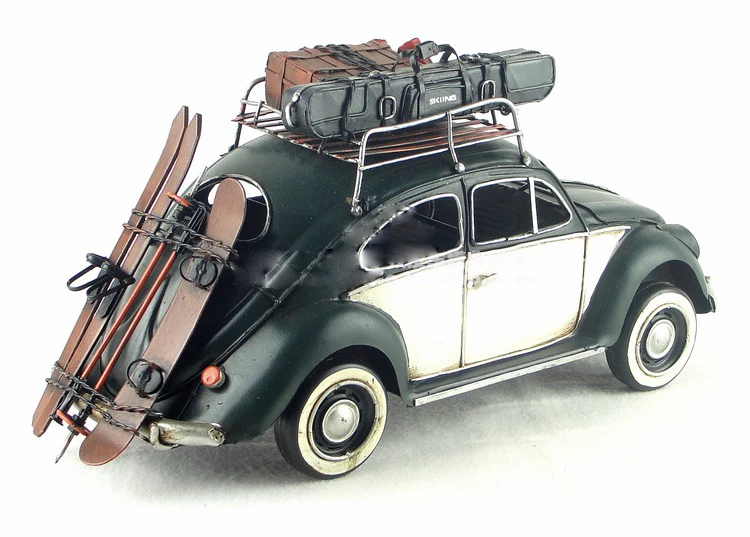 #@2021 High Quality Hot Sale Volkswagen Beetle Ski Classic Car Model Antique Iron Bar Cafe Restaurant Decorations