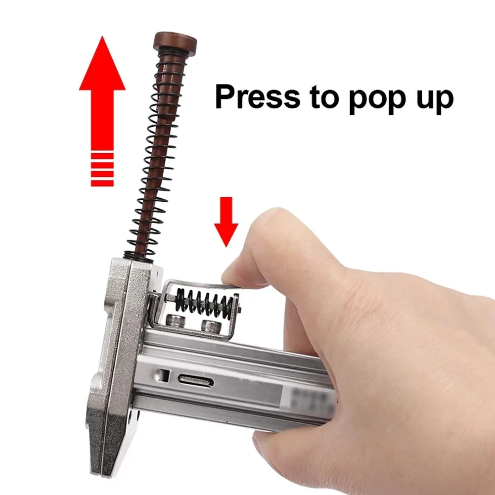 Imagem -02 - Ferramenta de Pregar Reta Semiautomática Manual para Unhas Grampeador de Construção de Móveis Faça Você Mesmo com 400 Grampos Ferramentas de Carpintaria