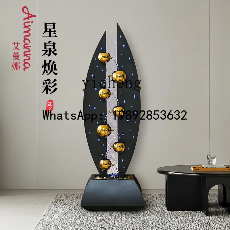 Modern Minimalist Flowing Water Ornament Circulating Water Light Luxury Living Room Entrance TV Cabinet Decoration