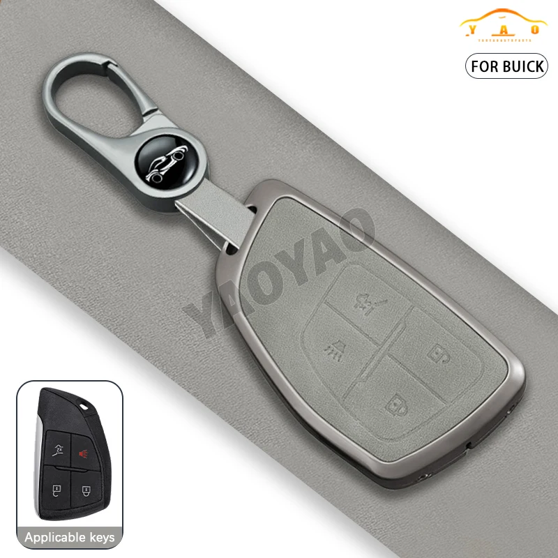 

2025 Leather Car Key Case Key Fob Cover Smart Key Shell For Buick Envision GMC Yukon XL Denali Chevrolet Suburban Tahoe