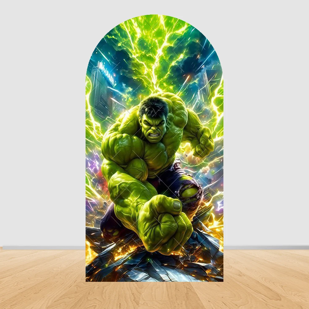 Marvel Avengers Theme Arch Photography Backdrop Ironman Spiderman Boy's Birthday Party Decor Baby Shower Background Photo Studio view 5