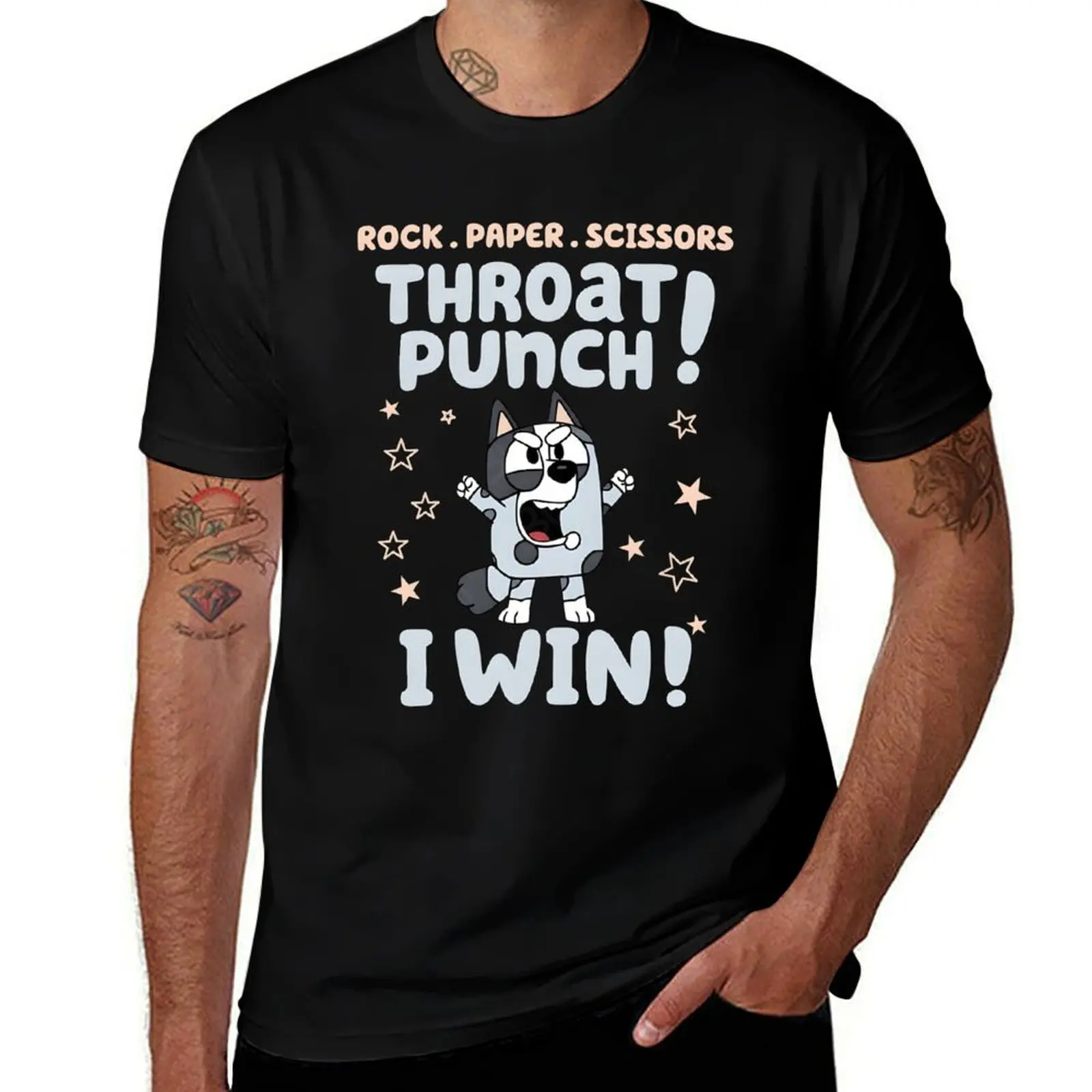 

Rock Paper Scissors Throat Punch! I Win! T-Shirt plus size clothes kawaii clothes anime tshirt plus sizes men clothing