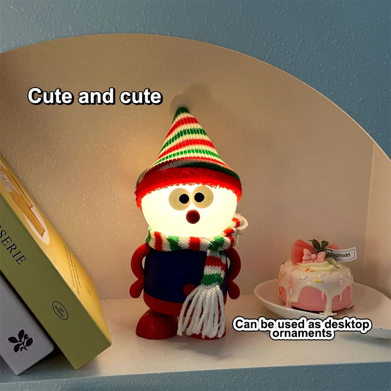 Boneco de neve de Natal LED Night Light - USB recarregável com escurecimento e temporizador de 3 níveis, presente de silicone seguro para quarto de crianças