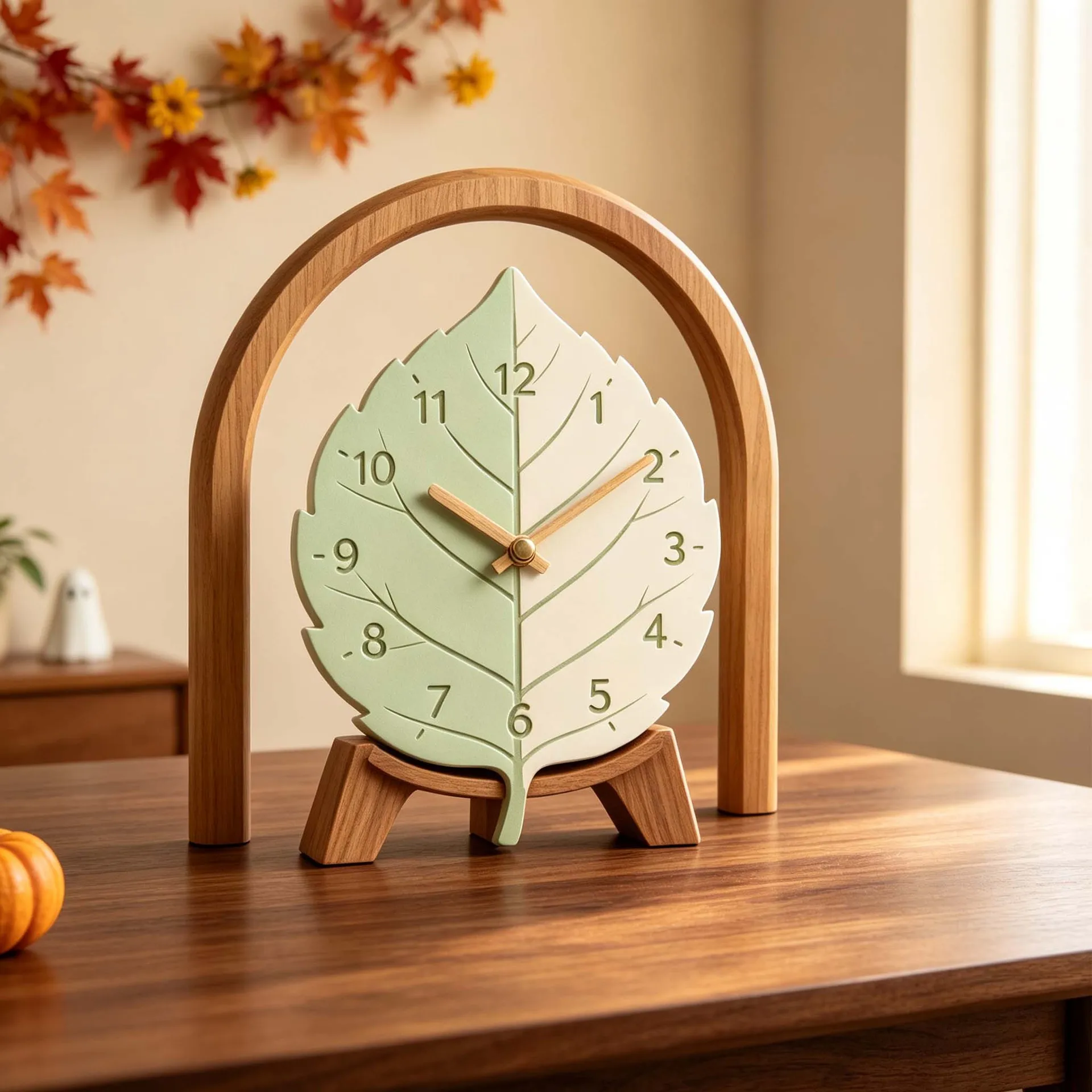 Clock Silicone Molds Leaf Vein Texture Epoxy Resin Casting Mold for DIY Wall Clock, Fall Home Decor & Thanksgiving Handmade Gift
