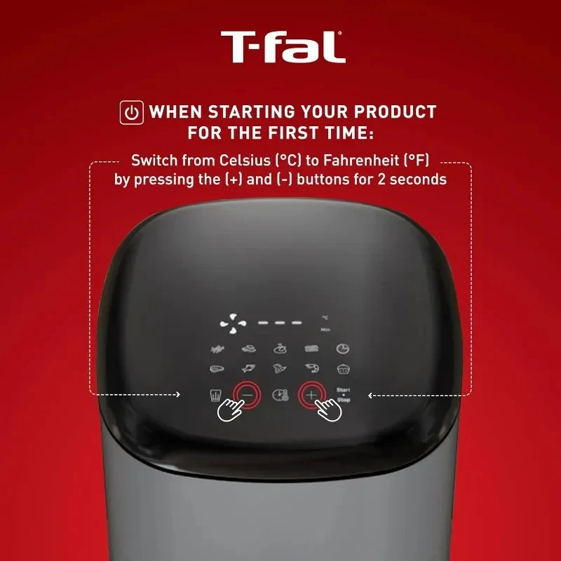 مقلاة هوائية مع سلة ، برامج طهي أوتوماتيكية متعددة ، شاشة رقمية تعمل باللمس ، خبز صحي متموج