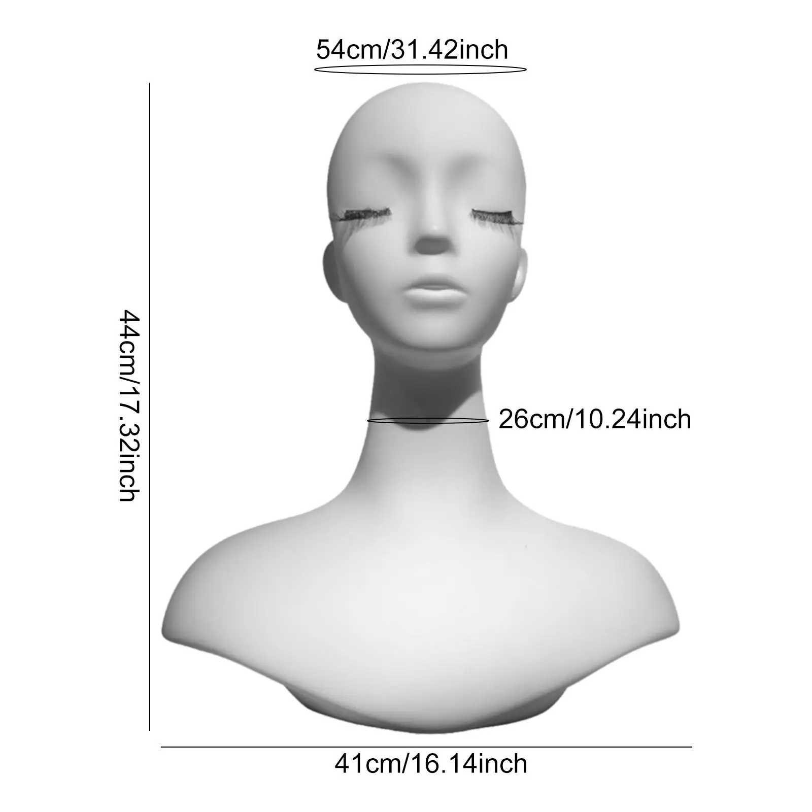 Mannequin Head, Lightweight Model Head, Lifelike Multifunctional Wig Holder, Manikin Wig Display Stand for Beauty Salon