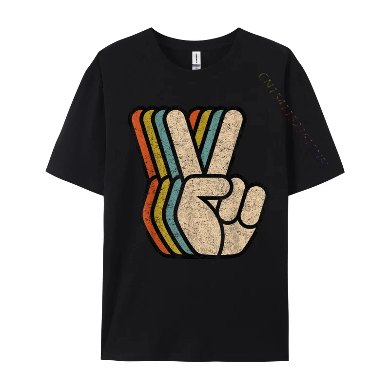 

Retro Peace Sign V Fingers Vintage Prevalent Young T Shirts Customized Tees Pure Cotton O-Neck Design Sweatshirts