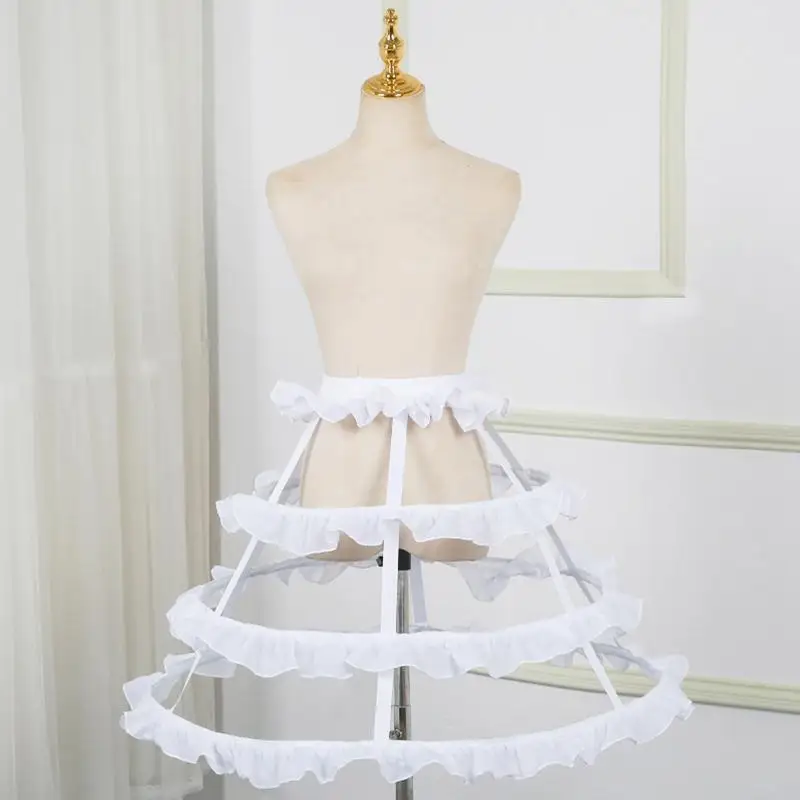 P9FE Krinoline Petticoat Käfig Viktorianisches Kostüm Unterrock 2/3/4/5 Reifen für Damen – Detail 7