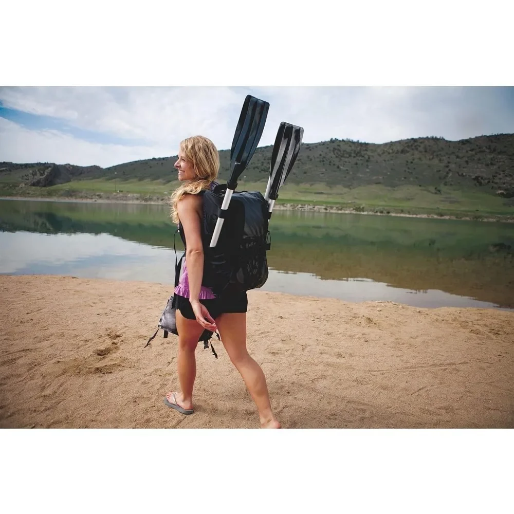 1-Person Inflatable Kayak, Kayak Folds into Backpack with 5-Minute Setup, PVC Construction; Hand Pump & Paddle Included