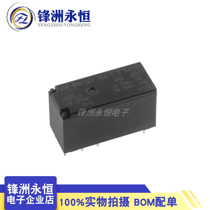 2PCS/lot 100%Original New Power Relay 507-2CH-F-C-5VDC 507-2CH-F-C-12VDC 507-2CH-F-C-24VDC 8PINS 12A 507 2CH F C 5V 12V 24V