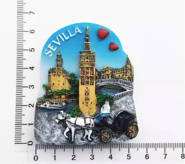 Landmarks of Seville, Spain  tourism souvenir refrigerator sticker kitchen decoration magnetic refrigerator stickers fridge magn