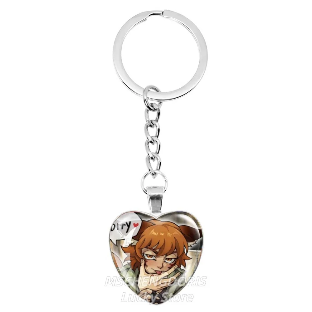 Boyfriend To Death BTD Ren Hana Lustiger Meme-Cartoon Kreativer Glas-Herzanhänger Anime Schlüsselanhänger Schmuck Charm Geschenk