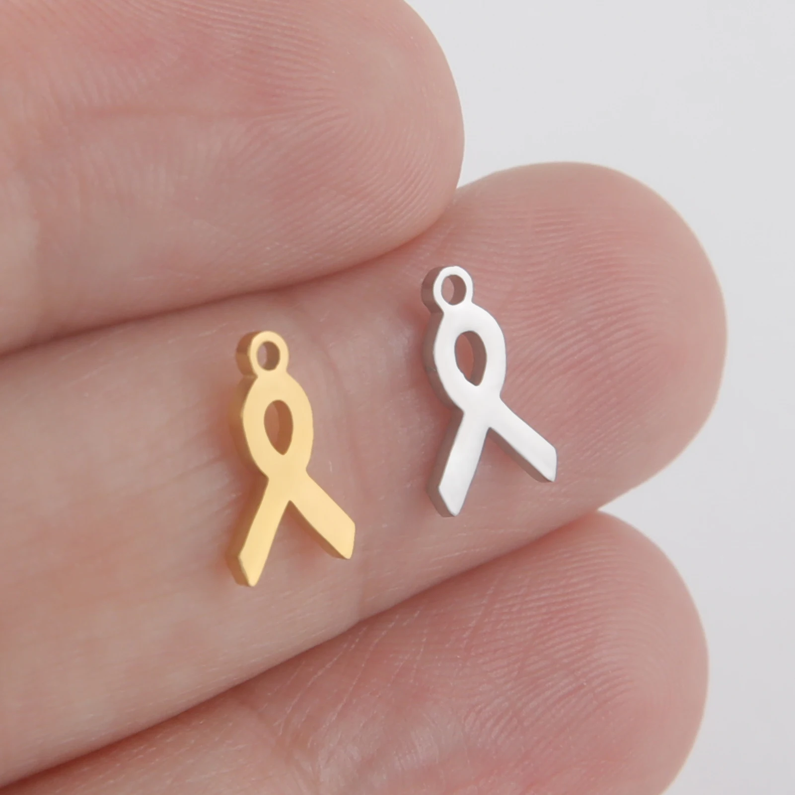 5pcs/lot Stainless steel ribbon mini pendant DIY can be made into necklace bracelet