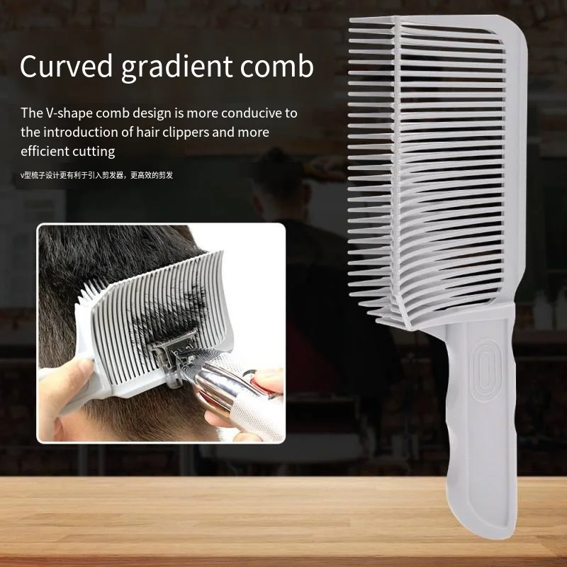 Fading Comb Professional Barber Clipper Blending Flat Top Hair Cutting Comb For Men Heat Resistant Fade Brush Salon Styling Tool