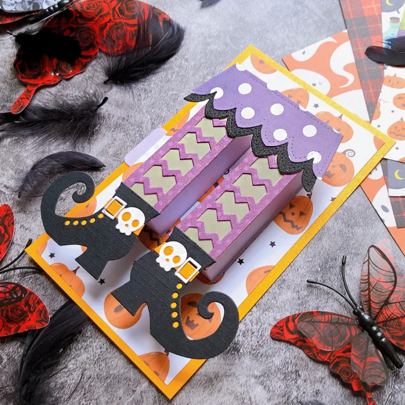 KLJUYP Witch Return Box Card Metal Cutting Dies Stencils for DIY Scrapbooking/album Decorative Embossing DIY Paper Cards