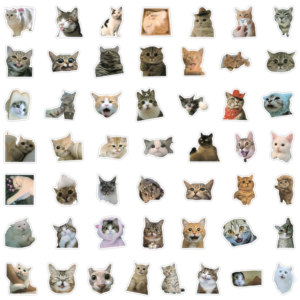 100 قطعة لطيف القط الرمزية الرموز التعبيرية ملصقات لحقيبة التزلج المحمول الأمتعة الثلاجة الهاتف سيارة التصميم ملصق
