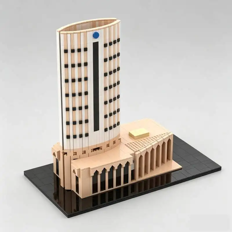 1280PCS Chamber Of Commerce Industry Building Model MOC Custom Puzzle Architecture Building Blocks Assembly Toy Creative Gifts