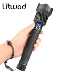 1000,000LM XHP160 The most Brightest Led Flashlight Zoomable Usb Chargeable Torch Light  Lantern for Camping