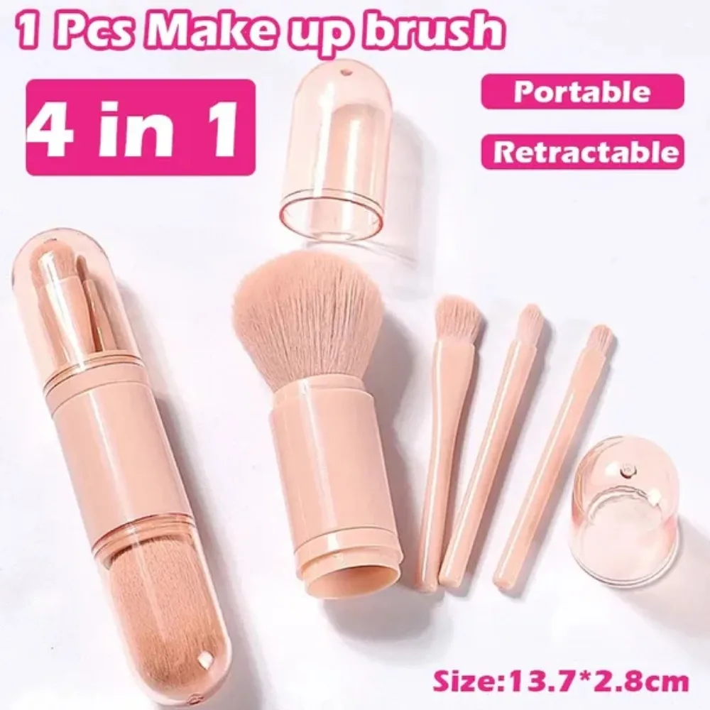 1 Pc 4 で 1 格納式メイクブラシミニアイブラシメイクブラシポータブルメイクブラシ美容ツール