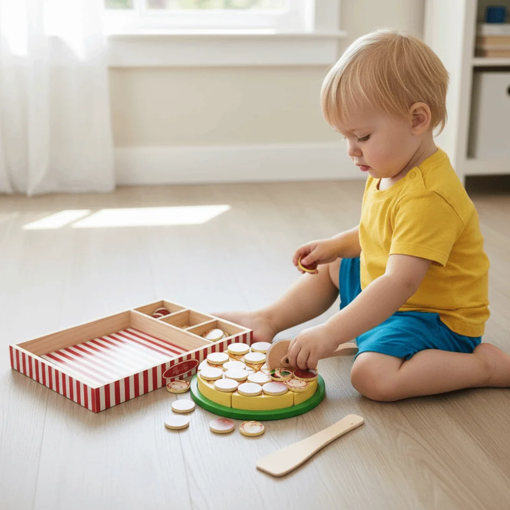食品学習シミュレーションピザおもちゃごっこ遊びプレイハウスごっこ遊びキッチンおもちゃセット木製フルーツと野菜