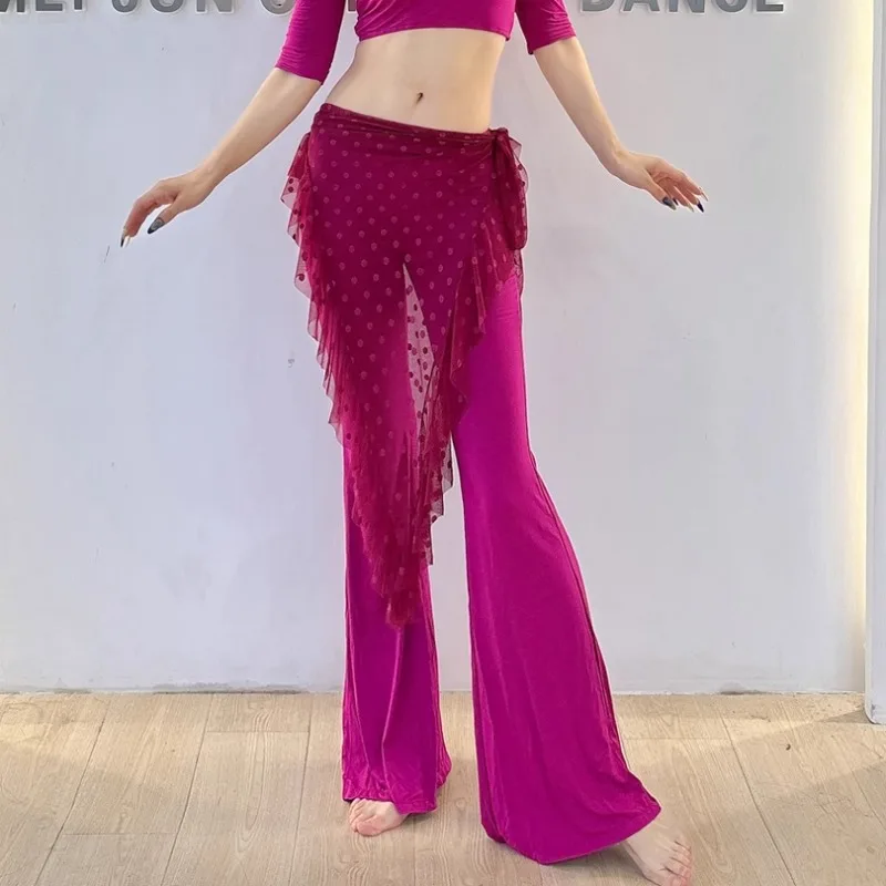 

Индивидуальные костюмы для танца живота Swegal, одежда для восточных танцев, сетчатый треугольный кружевной шарф в горошек с волнистыми точками