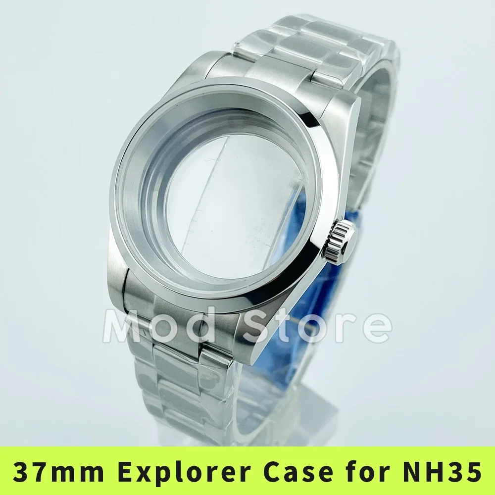 NEW 37mm 150m Explore Watch Cases Stainless Steel Watch Case for NH35 NH36 NH38 Movement See-through Caseback Sapphire Crystal