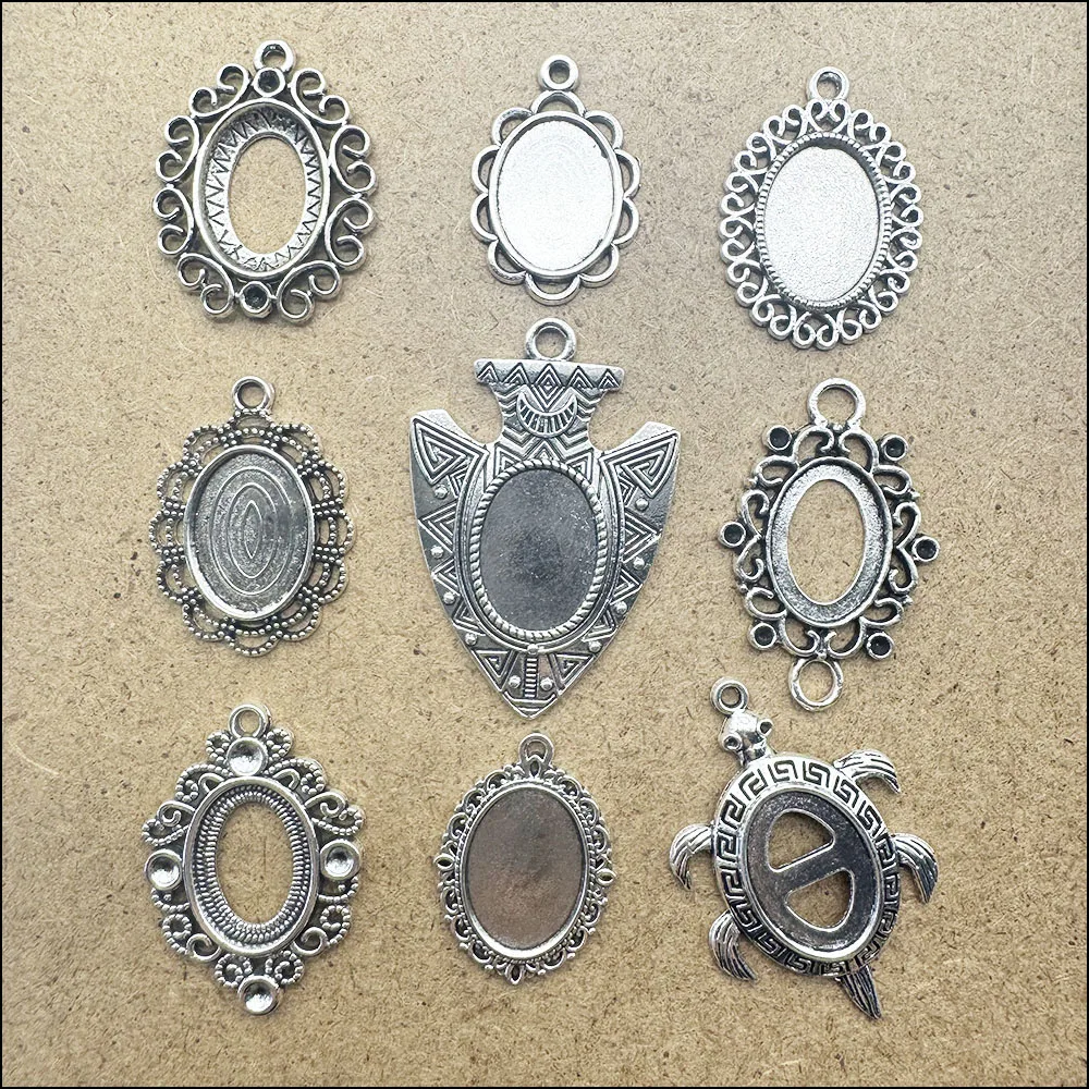 New Inside 13*18mm Picture Frame Retro Tibetan Silver Plated For Bracelets Charms Making Jewelry HCJBAB
