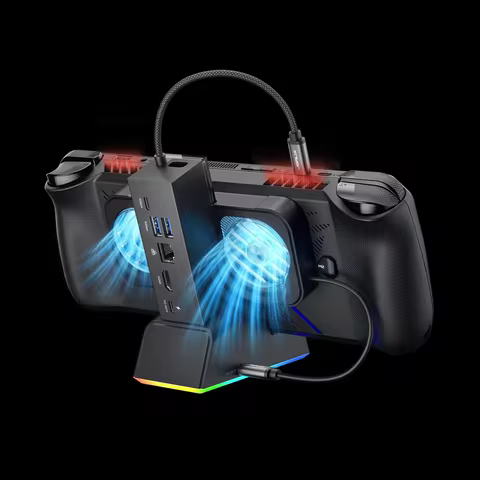RGB Docking Station Compatible with Steam Deck(OLED), 7-in-1 Steam Deck Dock with HDMI 4K@120Hz, Gigabit Ethernet, 100W Charging