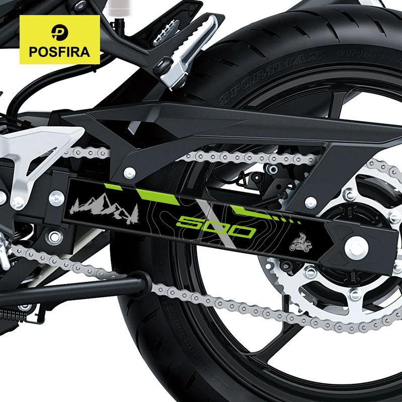 POSFIRA Motorcycle Left Swingarm Sticker 3D Epoxy Resin Decals for Kawasaki Ninja 500/SE Ninja500 2024 2025 2026 Accessories