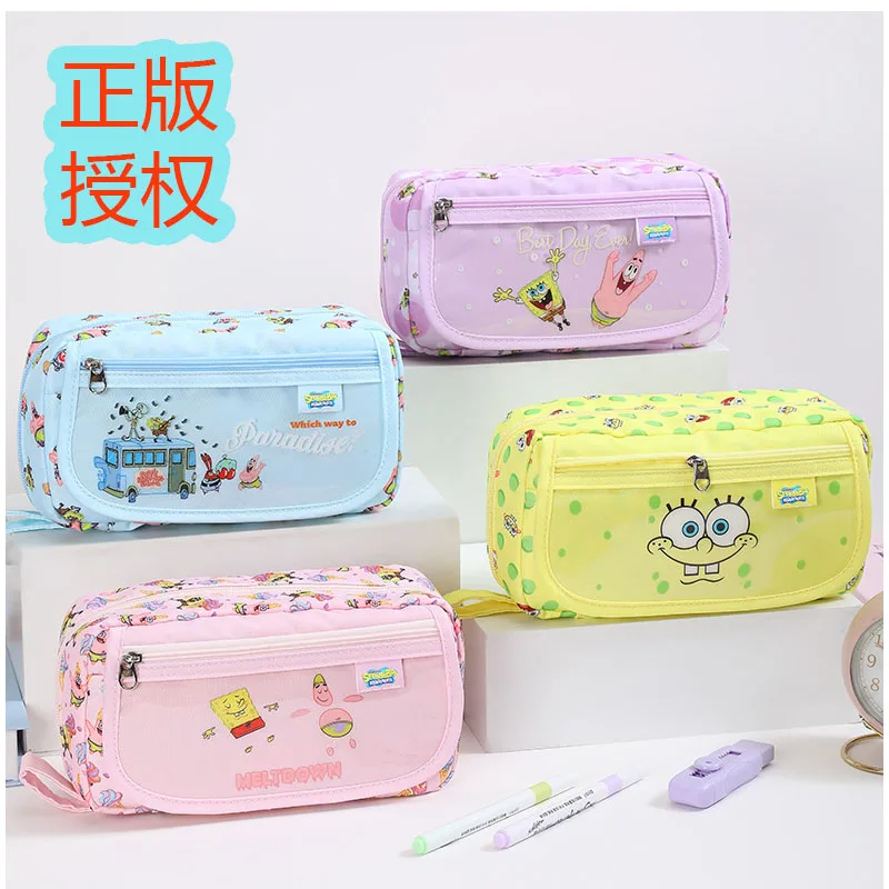 

SpongeBob SquarePants Pencil Case, Large Capacity Cartoon Stationery Bag, Cute Pen Pouch for Students, Back to School Supplies