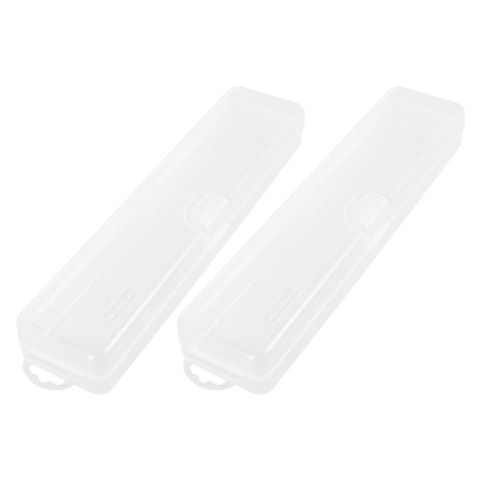 

2 Pcs Makeup Brushes Storage Box Eyebrow Pencil Holder Organizer Cover with Lid Transparent Travel