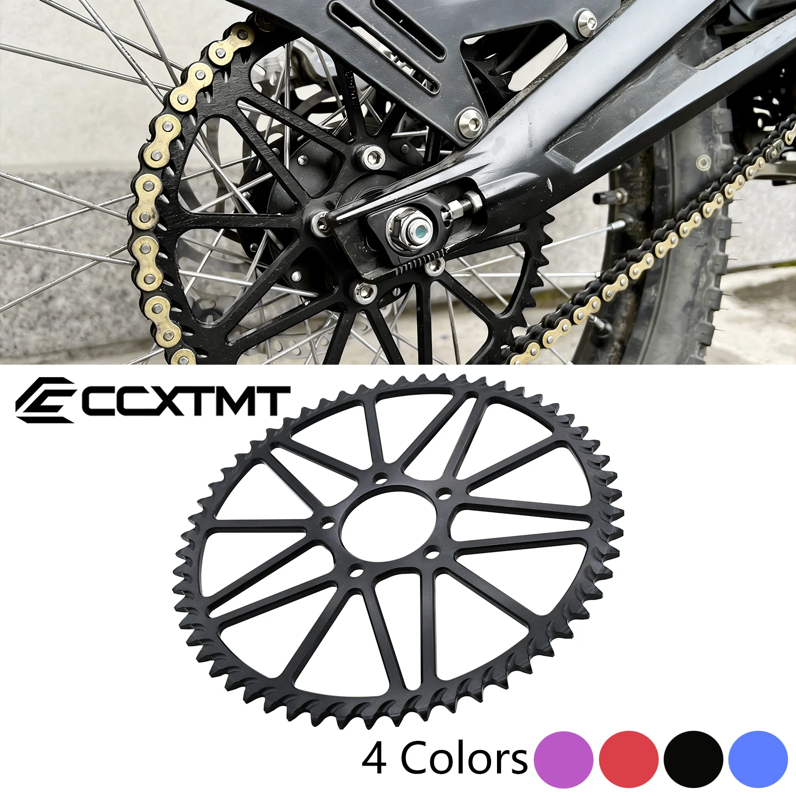 For Surron Sur Ron Light Bee S X Sprocket 58T Tooth Plate Wheel Accessories For Segway X160 X260 Motorcycle Rear Chain Sprocket