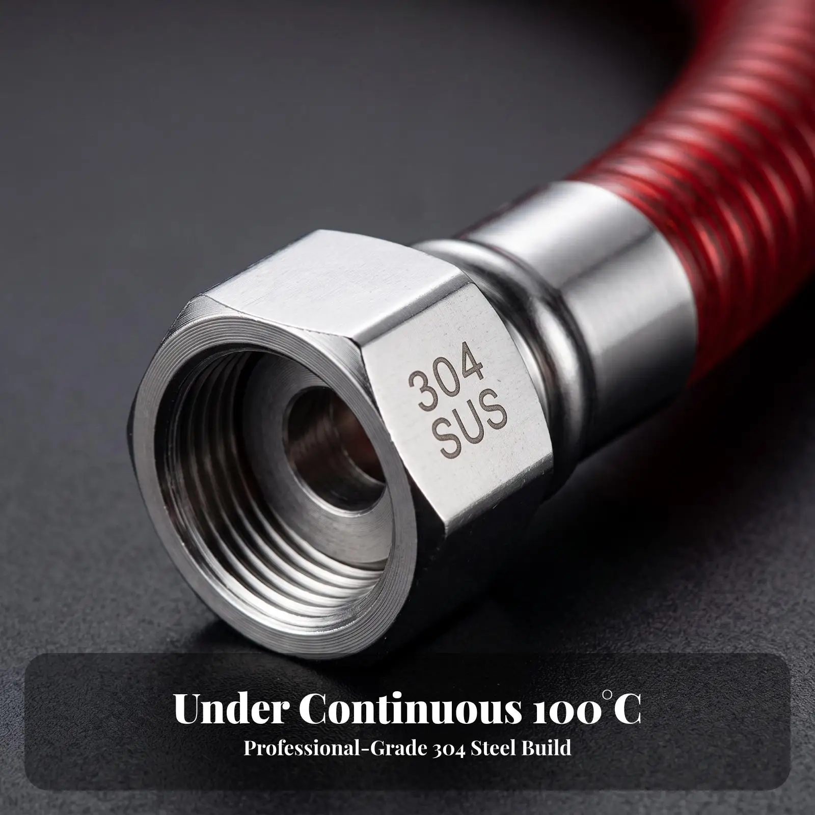 Stainless Steel Industrial Connector Water Inlet Hose High Pressure Resistant Corrugated Tube for Kitchen Faucet Hook