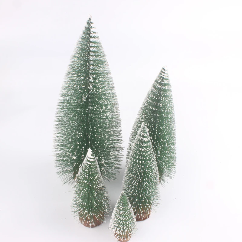 Mini Christmas Tree Ornament Small Artificial Pine Sisal Snow Landscape Xmas Trees Christmas Tabletop Navidad Decor Gifts