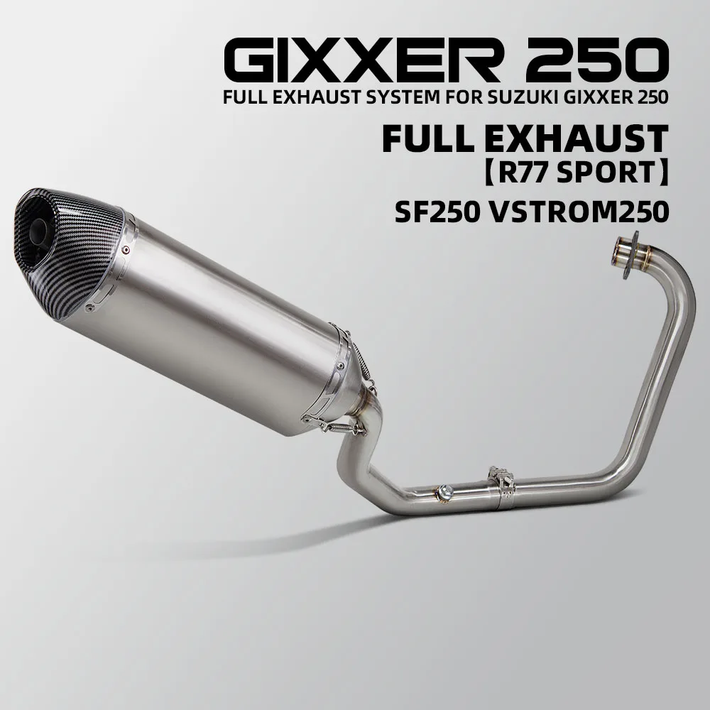 

Motorcycle Exhaust Full System For Suzuki GIXXER250 SF250 Vstrom250 VSTROM 250 SX Manifold R77 Muffler with DB Killer Escape Kit