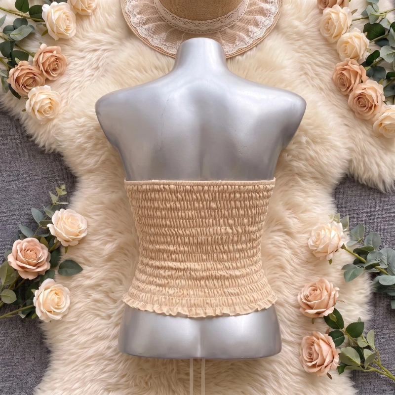 Internet Celebrity Live Streaming Host Pure Desire V-neck Lace Embroidered Diamond Hollow Fashion Dancing Fishbone Sling Vest