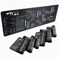 Gun Cleaning Mat Mouse Pad with Parts Diagram and Instructions Armorers Bench Mat Repair Build Tool for AR15 AK47 GL 1911