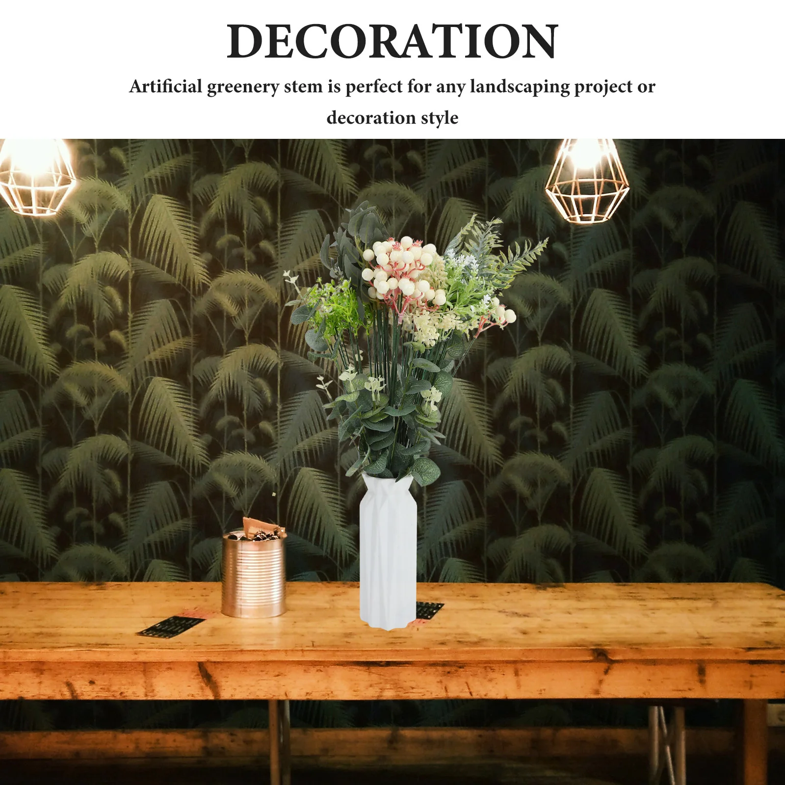 

60Pcs Artificial Greenery Stems Realistic Faux Leaves DIY Plant Leaves for Party Decoration Vase Filling Fake Green Leaf