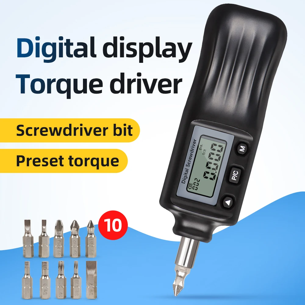 

Digital Preset Torque Screwdriver Torque Screwdriver Adjustable Idle Slip Torque Wrench Dynamometer Batch Head Torque Meter