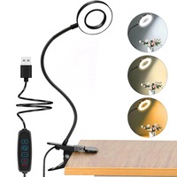 48 LEDs Desk Lamp Clip USB Book Light Bedside 360° Flexible Eye Protection Gooseneck Reading Light Brightness Adjustable 3 Level