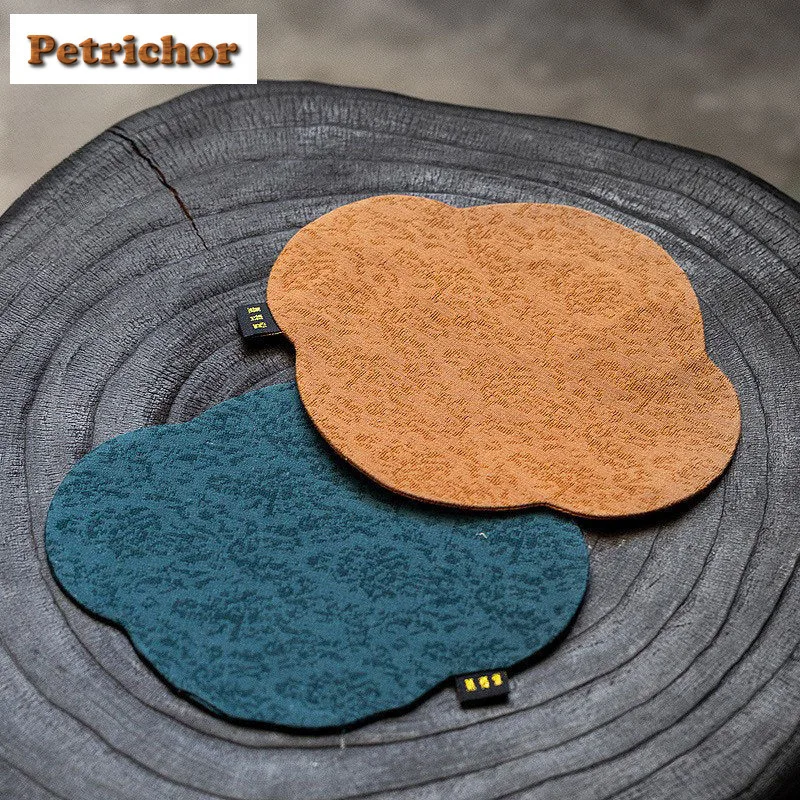 

Incense Cloud Veil Begonia Tea Table Mats Elegant Absorbent Clay Tea Mat Drink Coaster Dinner Table Cloth Mat Drinkware Supplies