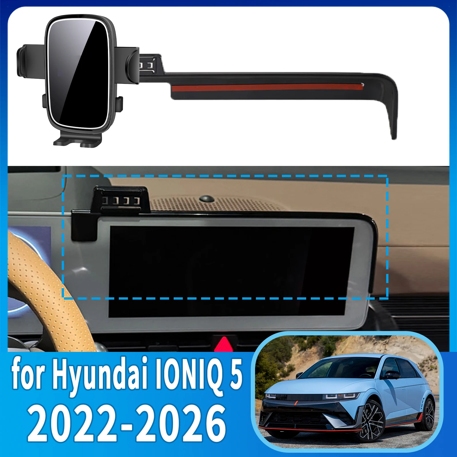 

for Hyundai IONIQ 5 2022 2023-2026 N-line ​​Phone Holder, Dashboard Screen Mount Bracket Easy Installation​​ Car accessoires