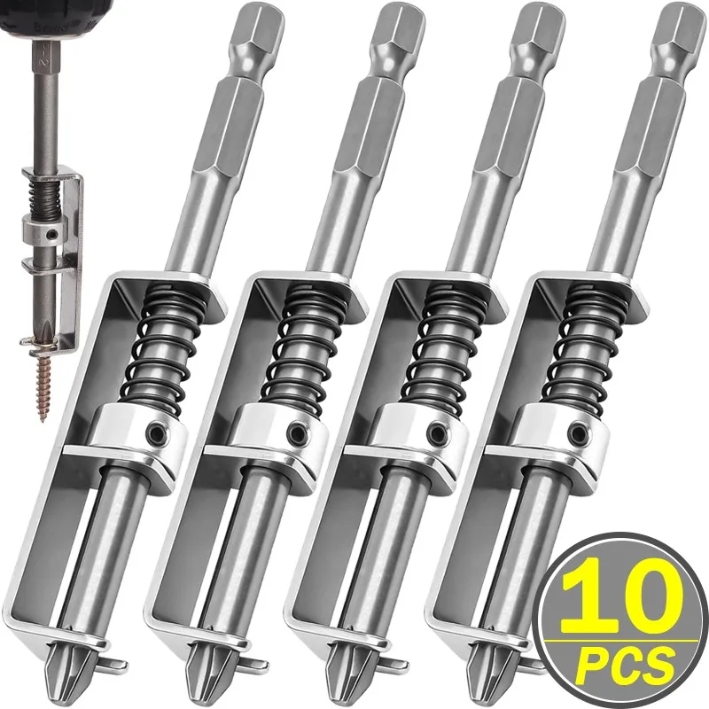 Universal Spring-Loaded Screw Holder Bit Stainless Steel Wear Resist Mechanics Electricians Anti-Drop Screw Retaining Tool Parts