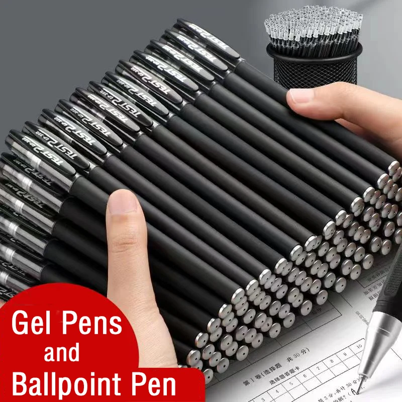 0.5mm Gel Pens Set Black Blue Red Refills Ballpoint Pens Bullet Tip School & Office Supplies Stationery Kawaii Accessories